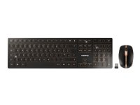 CHERRY DW 9100 SLIM, RF Wireless + Bluetooth, QWERTY, Musta, Sisältää hiiren