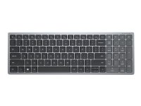 DELL KB740, Täysikokoinen (100 %), RF Wireless + Bluetooth, Näppäimen saksikytkin, QWERTY, Harmaa, Musta