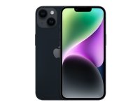 Apple iPhone 14 - 5G älypuhelin - dual-SIM / Sisäinen muisti 128 GB - OLED-näyttö - 6,1 - 2532 x 1170 pikseliä - 2x takakamerat 12 MP, 12 MP - etukamera 12 MP - keskiyön aikaan