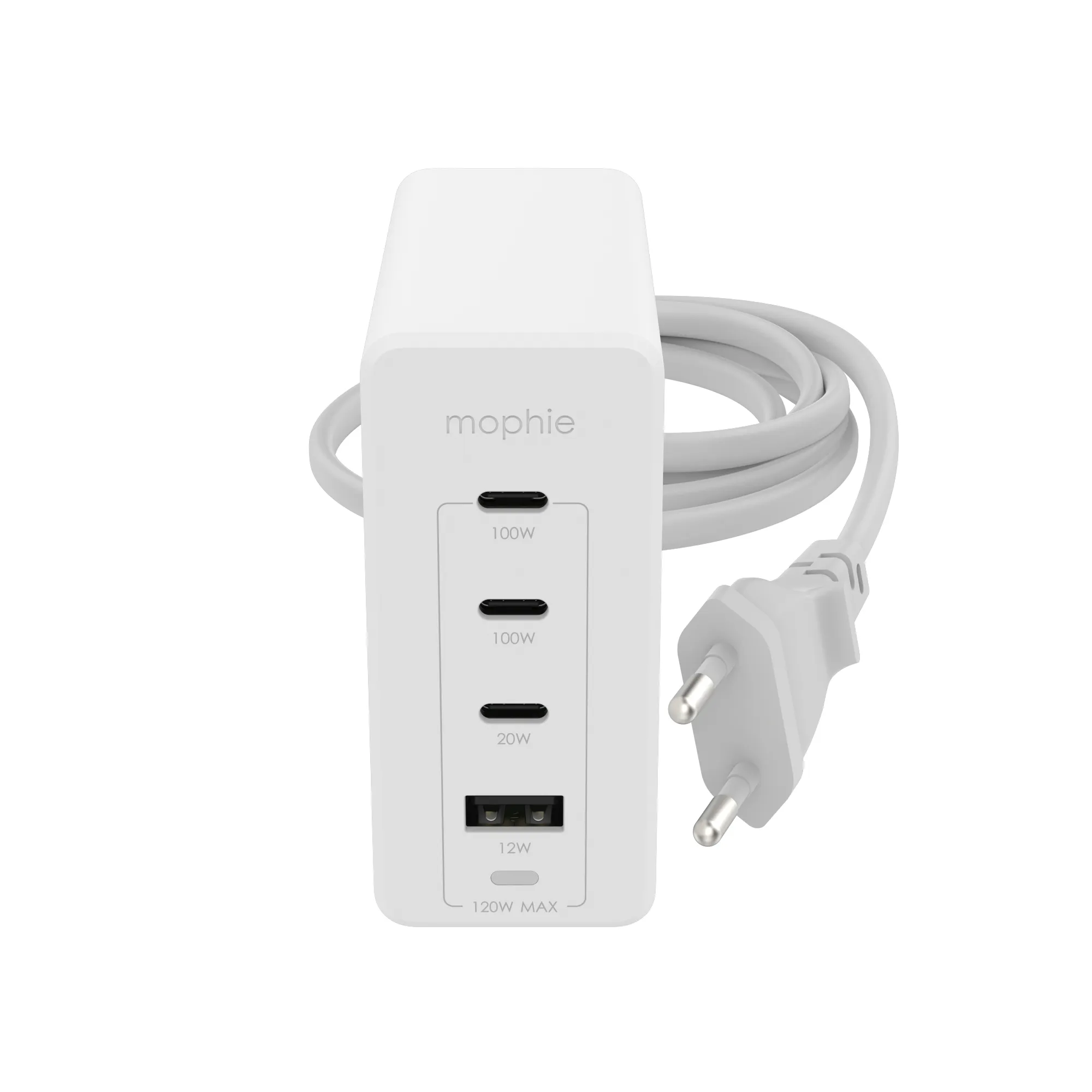 MOPHIE WALL ADAPTER HUB PD - 2XUSB-C 1XUSB-A 120W GAN WHITE