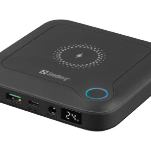 Sandberg All-in-1 Laptop -varavirtalähde, 24000 mAh, Musta