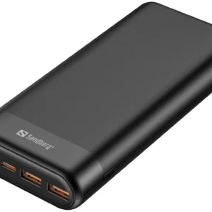 Sandberg Powerbank USB-C PD 20000 mAh, 65W -varavirtalähde, Musta