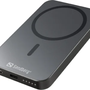 Sandberg 5000mAh ALU MAG Wireless 15W USB-C PD 20W  -varavirtalähde, Musta