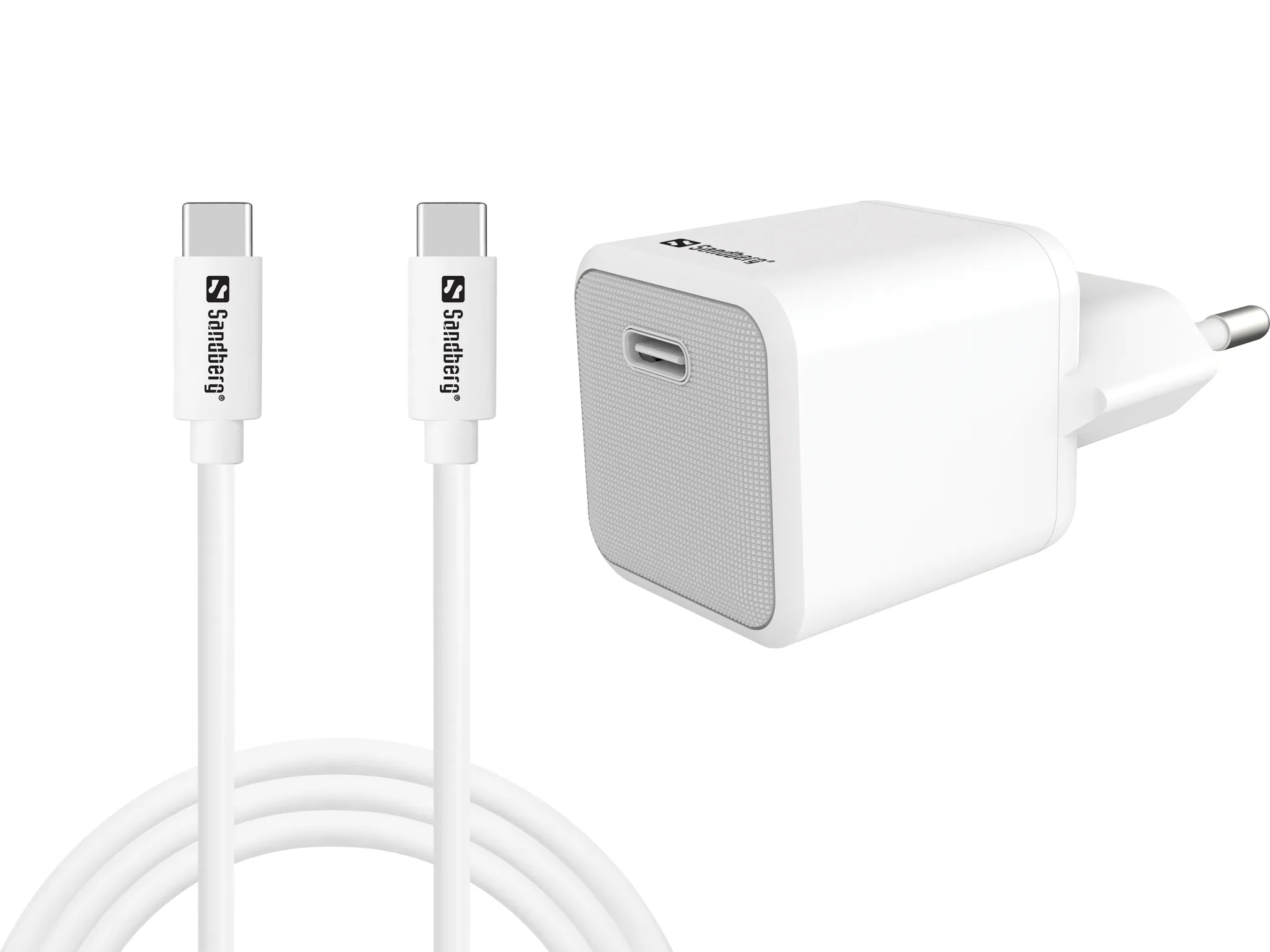 Sandberg USB-C AC Charger +USB-C>C 1M -USB-laturi