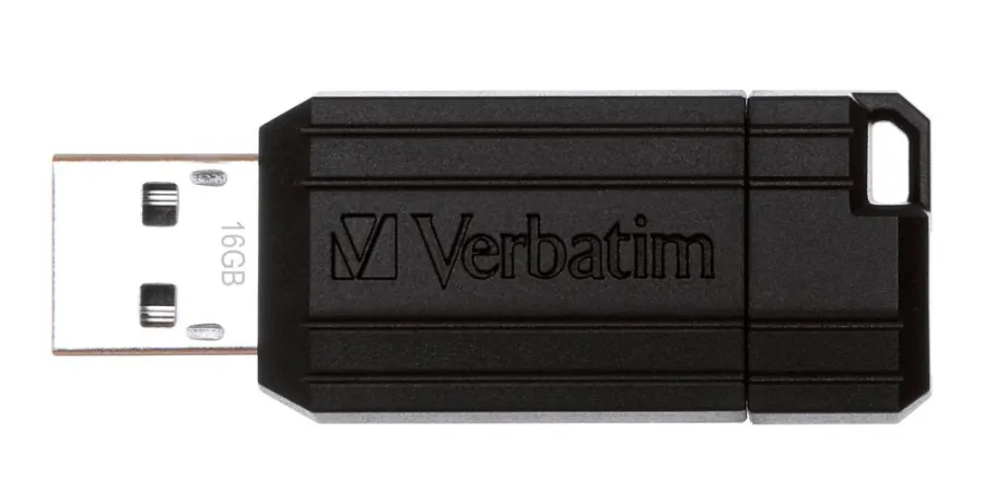 Verbatim 10 x 16 Gt PinStripe -muistitikku, Musta