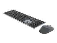 DELL KM7321W, Täysikokoinen (100 %), RF Wireless + Bluetooth, QWERTY, Harmaa, Titaani, Sisältää hiiren