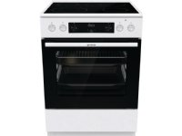 Gorenje GECS6C70WPA, Vapaasti seisova liesi, Valkoinen, Painikkeet, Rotaatio, Valkoinen, Etu, LED
