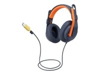Logitech Zone Learn, Langallinen, Koulutus, 154,5 g, Kuulokkeet, Sininen, Oranssi