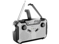 Ulkoradio Silva Schneider SOS 112 FM, AM (1018) Akun lataustoiminto, Käsikampi, Aurinkopaneeli, Taskulamppu, ladattava musta/hopea
