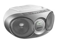 Philips AZ215S/12, FM, CD-DA,CD-R,CD-RW, 3 W, Hopea, Rotaatio, AC/Akku