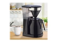 Melitta 1023-08, Suodatinkahvinkeitin, Jauhettu kahvi, 1050 W, Musta, Hopea