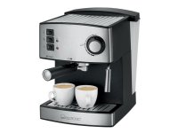 Clatronic ES 3643, Espressokone, 1,6 L, 850 W, Musta, Ruostumaton teräs