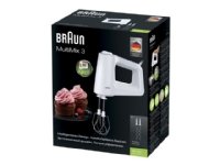 Braun MultiMix HM 3000 WH, Käsisekoitin, Valkoinen, Ruostumaton teräs, 450 W