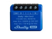 Shelly 1 Mini Gen3, älykäs liitin, 1P, langaton, matto, 20 dBmW, 30 m