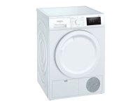 Siemens iQ300 WT43H003, Vapaasti seisova, Edestä täytettävä, Lämpöpumppu, Valkoinen, Painikkeet, Kosketus, Oikea
