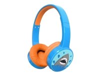 DENVER BTH-107BU - Kuulokkeet mikrofonilla. - täysikokoinen - Bluetooth - langaton, langallinen - 3,5 mm jakki - sininen