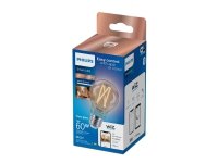 Philips Filament-lamppu kirkas 7 W (vastaa 60 W) A60 E27, Älylamppu, Läpinäkyvä, LED, E27, Valkoinen, 2700 K