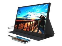 DENVER PMO-15601 - LCD-monitori - 15,6 - kannettava - 1920 x 1080 Full HD (1080p) - IPS - 250 cd/m² - 1000:1 - Mini HDMI, 2xUSB-C - kaiuttimet - musta