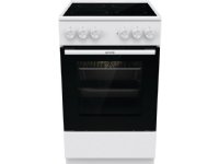 Gorenje GEC5A41WG, Vapaasti seisova liesi, Valkoinen, Rotaatio, Valkoinen, Ruostumaton teräs, Terästä