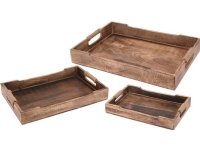 Excellent Houseware 3 punotun puisen tarjottimen sarja