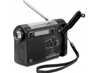 Matkalaukkuradio Renkforce RF-CR-200 FM, AM (1018), KW ladattava, aurinkopaneeli, luuri, hälytys, taskulamppu Musta