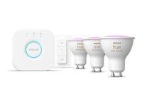 Philips Hue White and Color Ambiance Starter Kit - Langaton valaistussarja - LED-pistepolttimo x 3 - GU10 - 4,2 W - Luokka E - monivärinen / lämpimästä viileään valkoiseen - 2000-6500 K