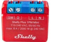 Shelly PLUS 1PM Mini, Punainen, 802.11b, 802.11g, Wi-Fi 4 (802.11n), 2,4 GHz, 30 m, 20 dBmW, 2.4 – 2.495