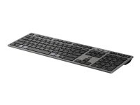 HP 725 - Näppäimistö - monilaite, ladattava, virtalähteenä SuperCapacitor - täysikokoinen - langaton - 2,4 GHz, Bluetooth - QWERTY - Pan Nordic - yömusta