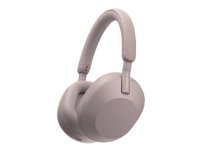 Sony WH-1000XM5 - Mikrofonilla varustetut kuulokkeet - täysikokoiset - Bluetooth - langaton, langallinen - aktiivinen melunvaimennus - 3,5 mm:n liitäntä - melua eristävä - savunpunainen väri