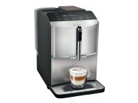 Siemens EQ.300 TF303E07, Espressokone, 1,4 L, Kahvipavut, Sisäänrakennettu jauhin, 1300 W, Musta, Metallinen, Hopea