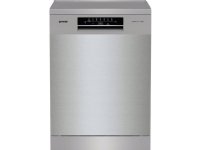 Astianpesukone Gorenje GS643E90X | Lattialle seisova | Leveys 59,9 cm | 6 ohjelmaa | E-luokka | Näyttö | AquaStop-toiminto | Hopea | Silver