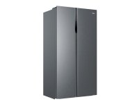 Haier SBS 90 Serie 3 HSR3918ENPG, Vapaasti seisova, Amerikkalainen ovi, Hopea, LED, Kosketus, LED