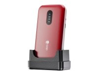 DORO 2821 - 4G-ominaisuuspuhelin / Sisäinen muisti 17 Mt - microSD-paikka - 320 x 240 pikseliä - takakamera - punainen/valkoinen