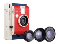 Lomography Lomo’Instant Camera & Lenses Boston Edition, Blue, Red, White, 0.4 - 8, Auto, 1/125 s, AAA, 6 V