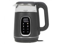 Adler AD 1305 harmaa Vedenkeitin lasinen led-vedenkeitin lämpötilan säädöllä 1,7l