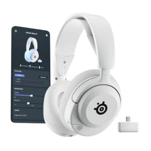 SteelSeries Arctis Nova 5 -langattomat pelikuulokkeet mikrofonilla, valkoinen