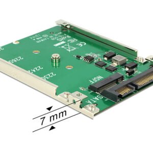 DeLOCK M.2 SSD adapter, M.2 - SATA 22-pin, 1x2,5" plats, 7mm höjd