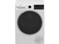 Beko B3T42240S, Vapaasti seisova, Edestä täytettävä, Lämpöpumppu, Valkoinen, Rotaatio, Kosketus, Oikea