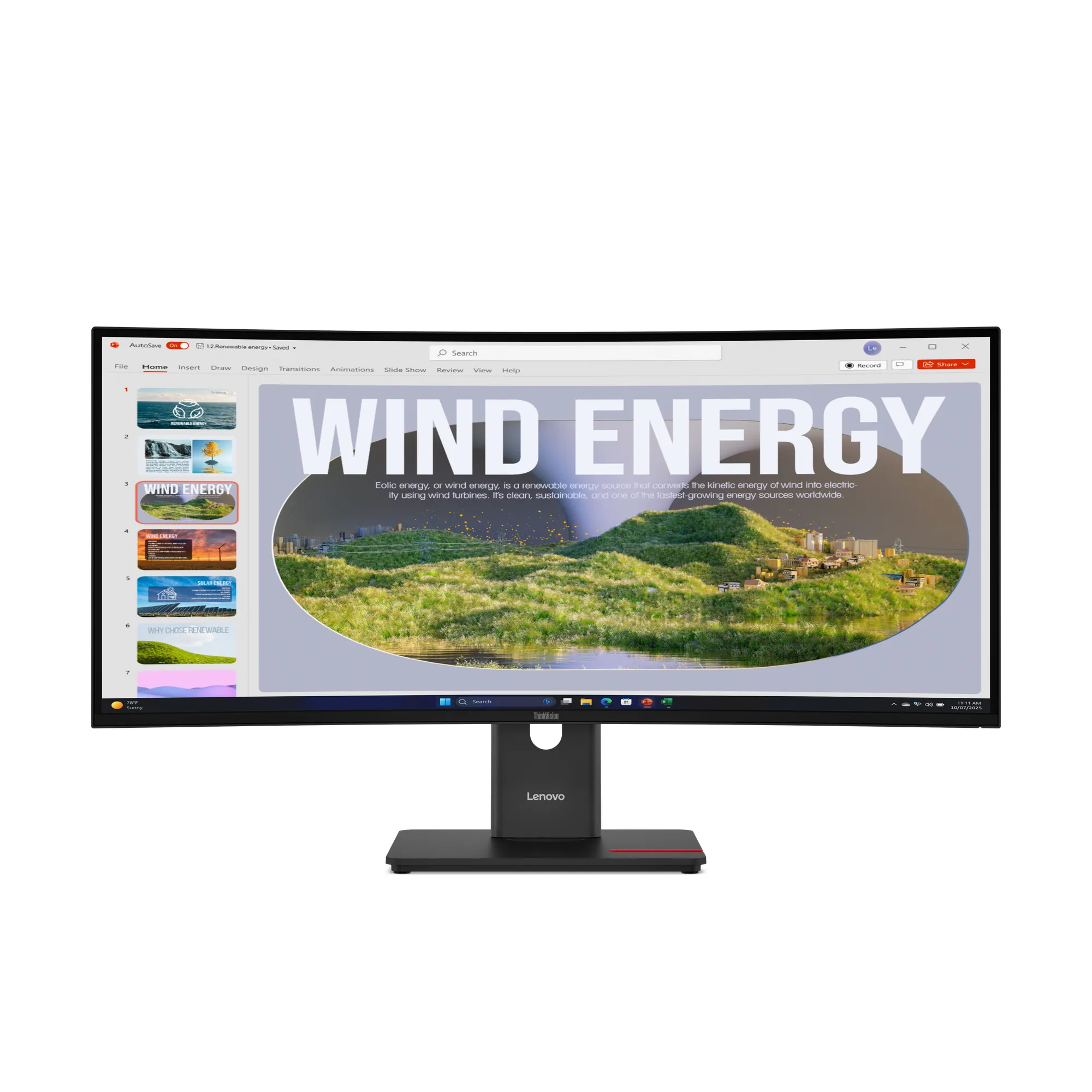Lenovo 34" ThinkVision T34WD-40 UWQHD, USB-C, VA -kaareva näyttö