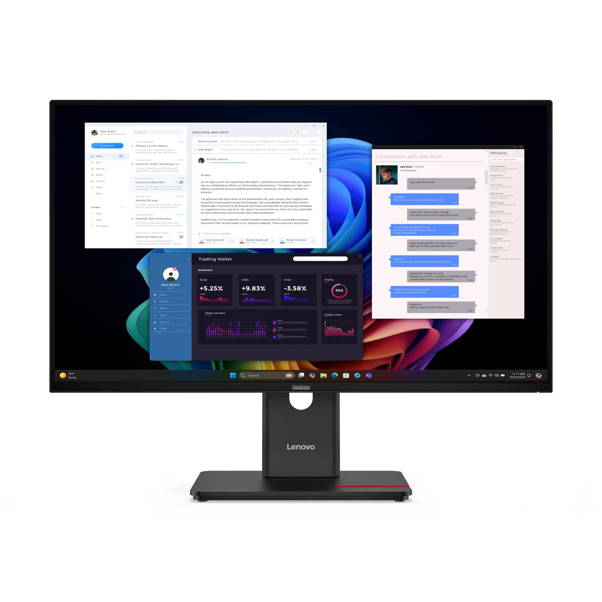 Lenovo ThinkVision ThinkVision T27UD-40 27" 4K UHD, IPS -näyttö