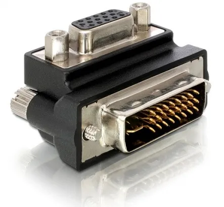 DeLOCK DVI adapter DVI-A - VGA, ha - ho, vinklad, svart