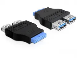 DeLOCK intern adapter för USB 3.0, IDC20 ho - 2xUSB 3.0 A ho