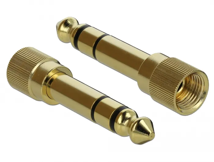 Adapter 6.35 mm Stereo plug to 3.5 mm Stereo jack 3pin metal screwable