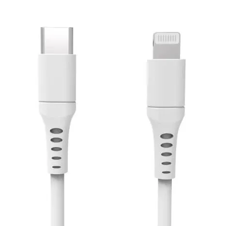 Gear USB-C - Lightning MFI -kaapeli, Valkoinen, 3m