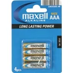 Maxell paristo, AAA (LR03), Alkaline, 1,5V, 4-pakkaus