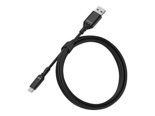 OtterBox Standard - USB-kaapeli - Micro-USB Type B (uros) to USB (uros) - USB 2.0 - 3 A - 1 m - musta - (ei palautusoikeutta)
