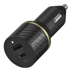 OTTERBOX CAR CHARGER 30W - USB-C 18W + USB-A 12W PD FAST CHARGE BLACK