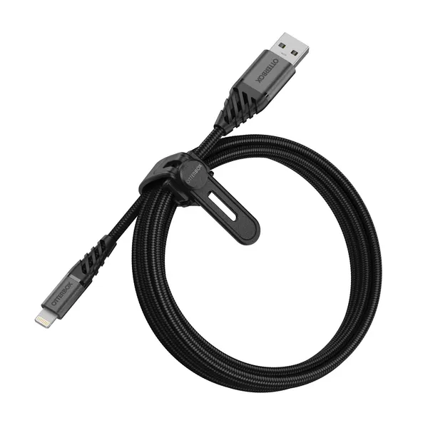 OtterBox Premium USB-A - Lightning -kaapeli, 1m, Musta