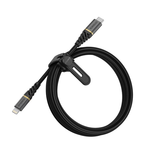 OtterBox Premium PD USB-C - Lightning -kaapeli, 2m, Musta