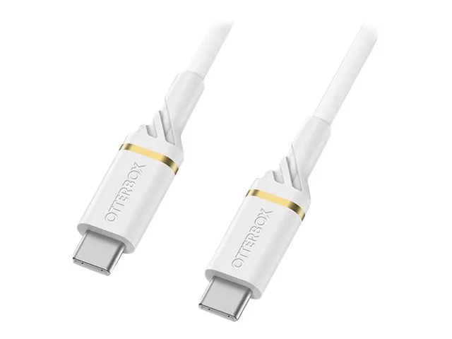 OtterBox Standard USB-C - USB-C 2.0 -kaapeli, Valkoinen, 1m